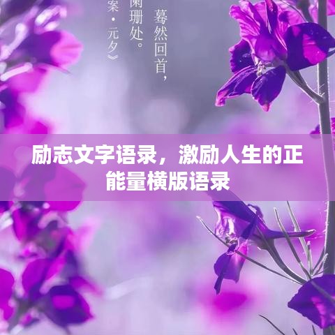 励志文字语录，激励人生的正能量横版语录