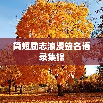简短励志浪漫签名语录集锦
