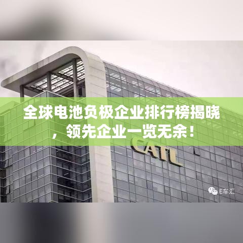 全球电池负极企业排行榜揭晓，领先企业一览无余！
