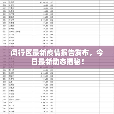 闵行区最新疫情报告发布，今日最新动态揭秘！