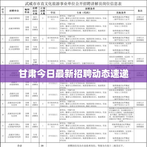 甘肃今日最新招聘动态速递